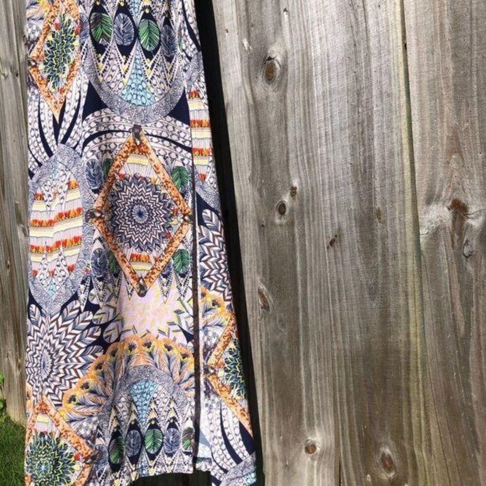 Mamie Ruth XS Scoop Back Dress Maxi Sleeveless Pink Blue Purple Orange - Picture 3 of 7